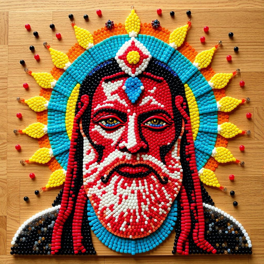 Beaded 3D Picture of Friend and Cosmic Entity