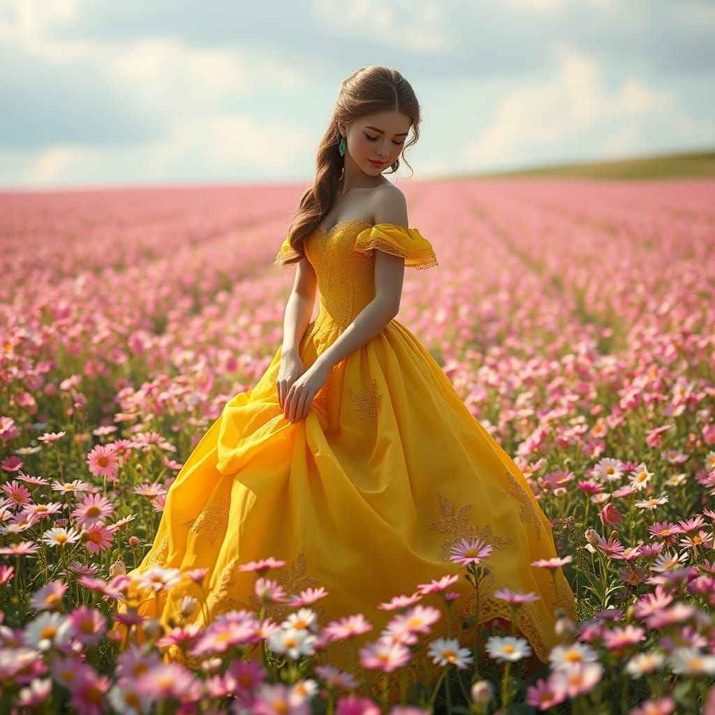 Belle in Daisies: Fantasy Concept Art