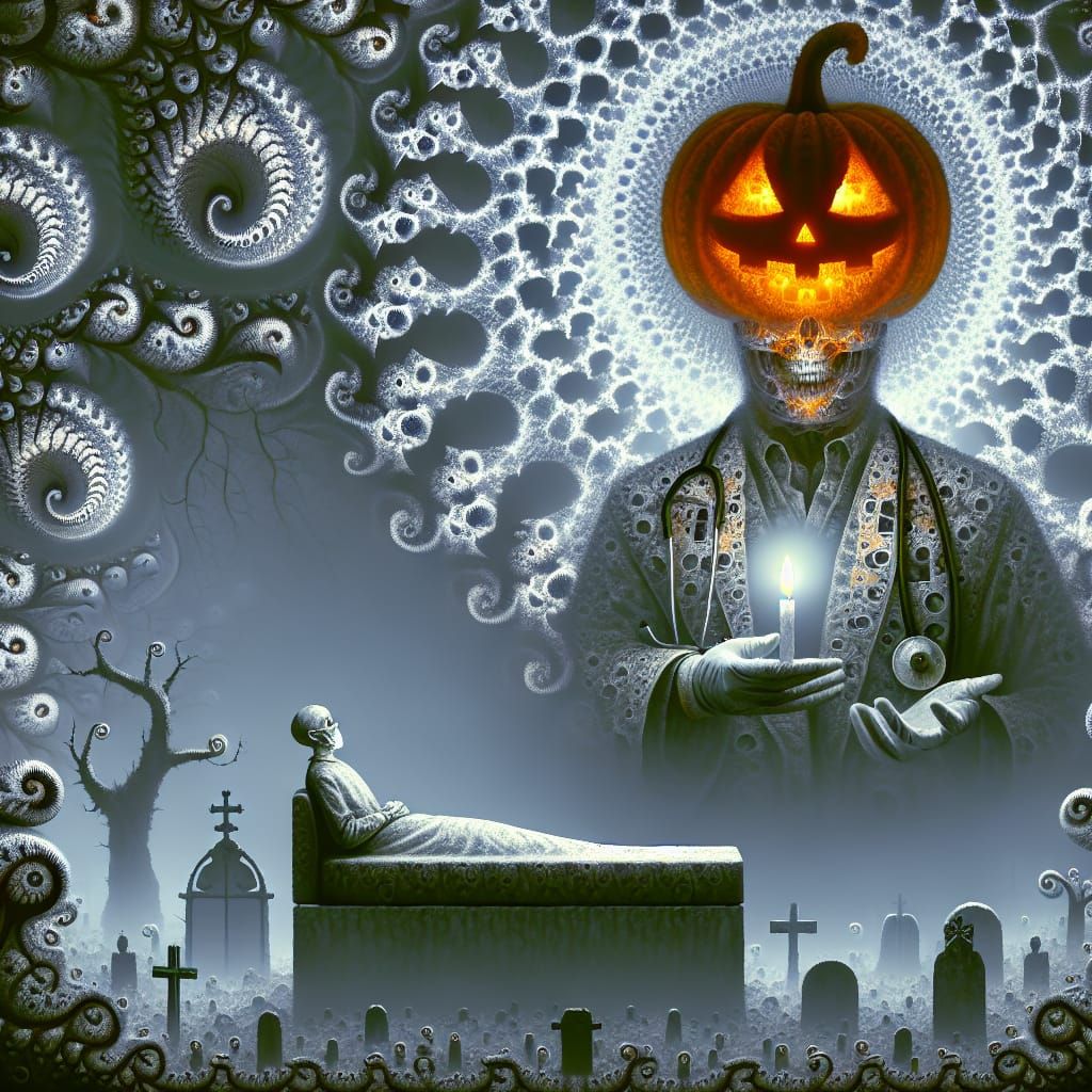 Surreal Fractal Halloween Doctor Offers Hope