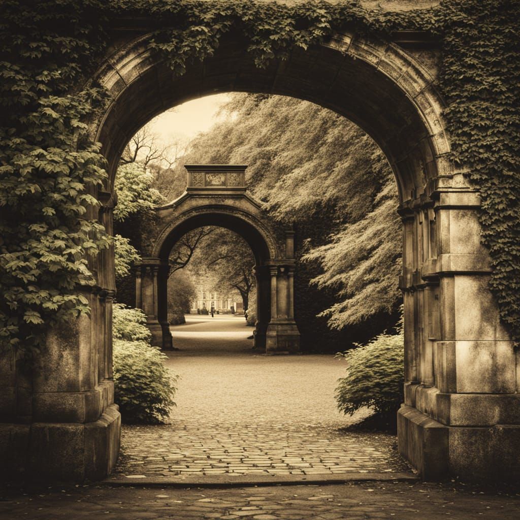 Historic Stone Archway in St. Stephen's Green, Dublin