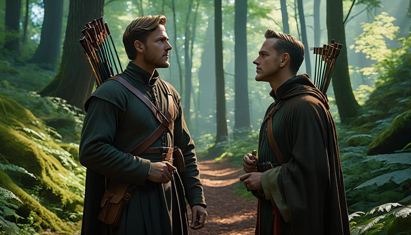 Alan and Skatelok in forest