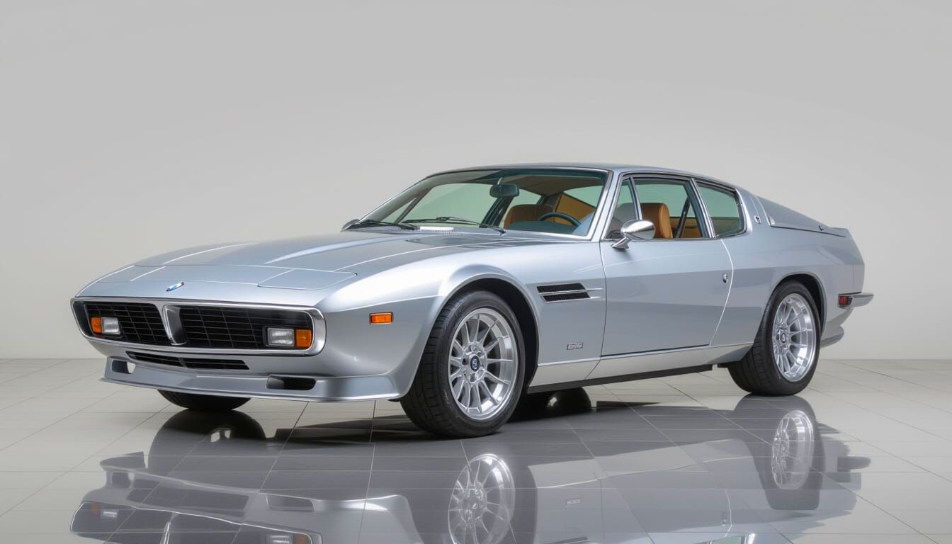 Hyperrealistic Modern Classic GT Coupe in Silver