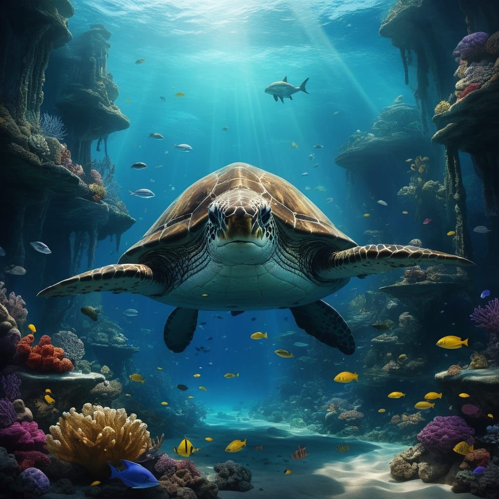 Epic Underwater Scene: Digital Matte Painting