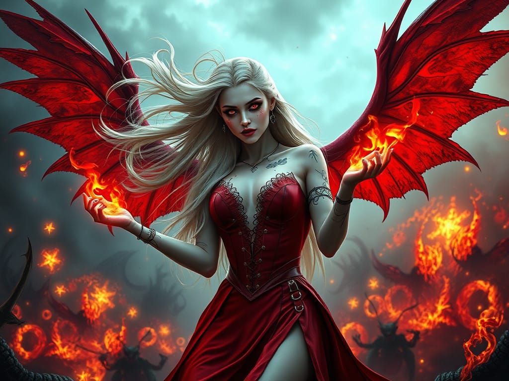 Seductive Vampire Goddess Unleashes Hellish Fury