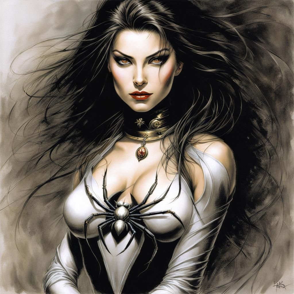 Spider-Woman Portrait in Comic Book Style