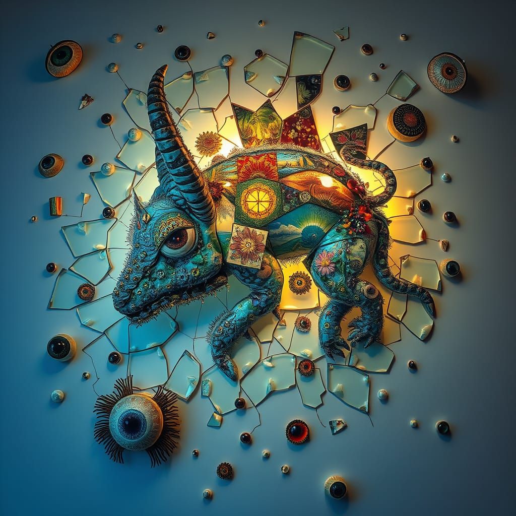 Surreal Fragmented Sculpture Celebrating Strength and Resili...