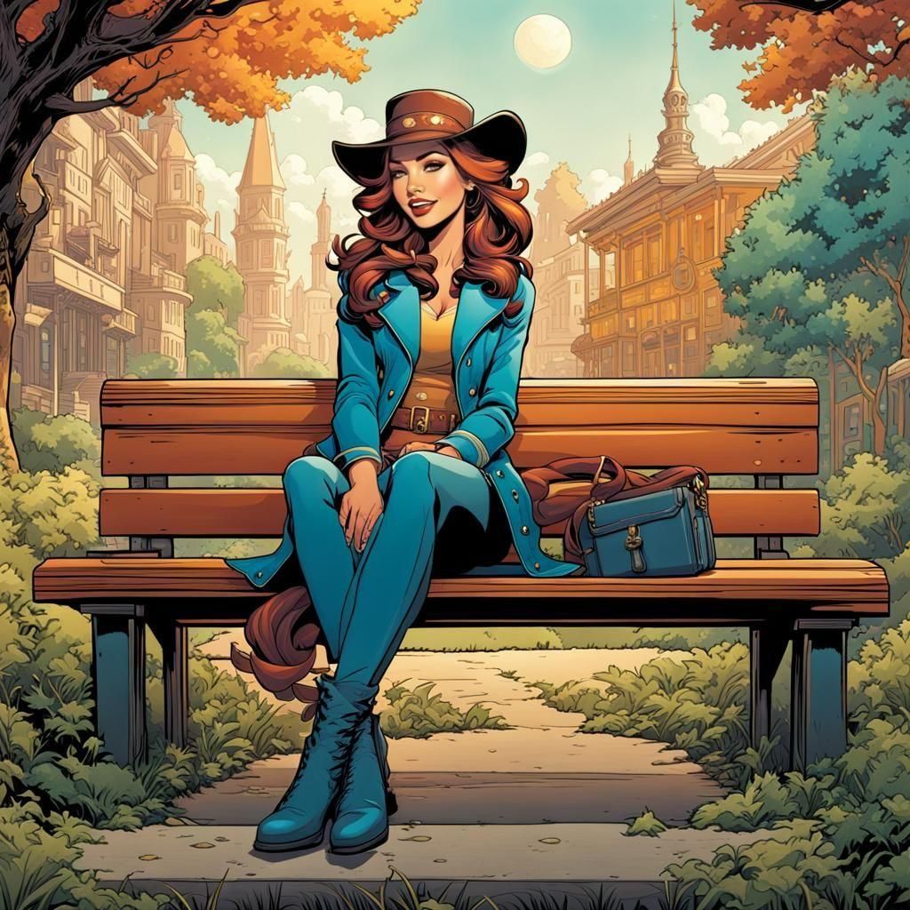 Comic-Book Style Illustration of a Relaxed Woman