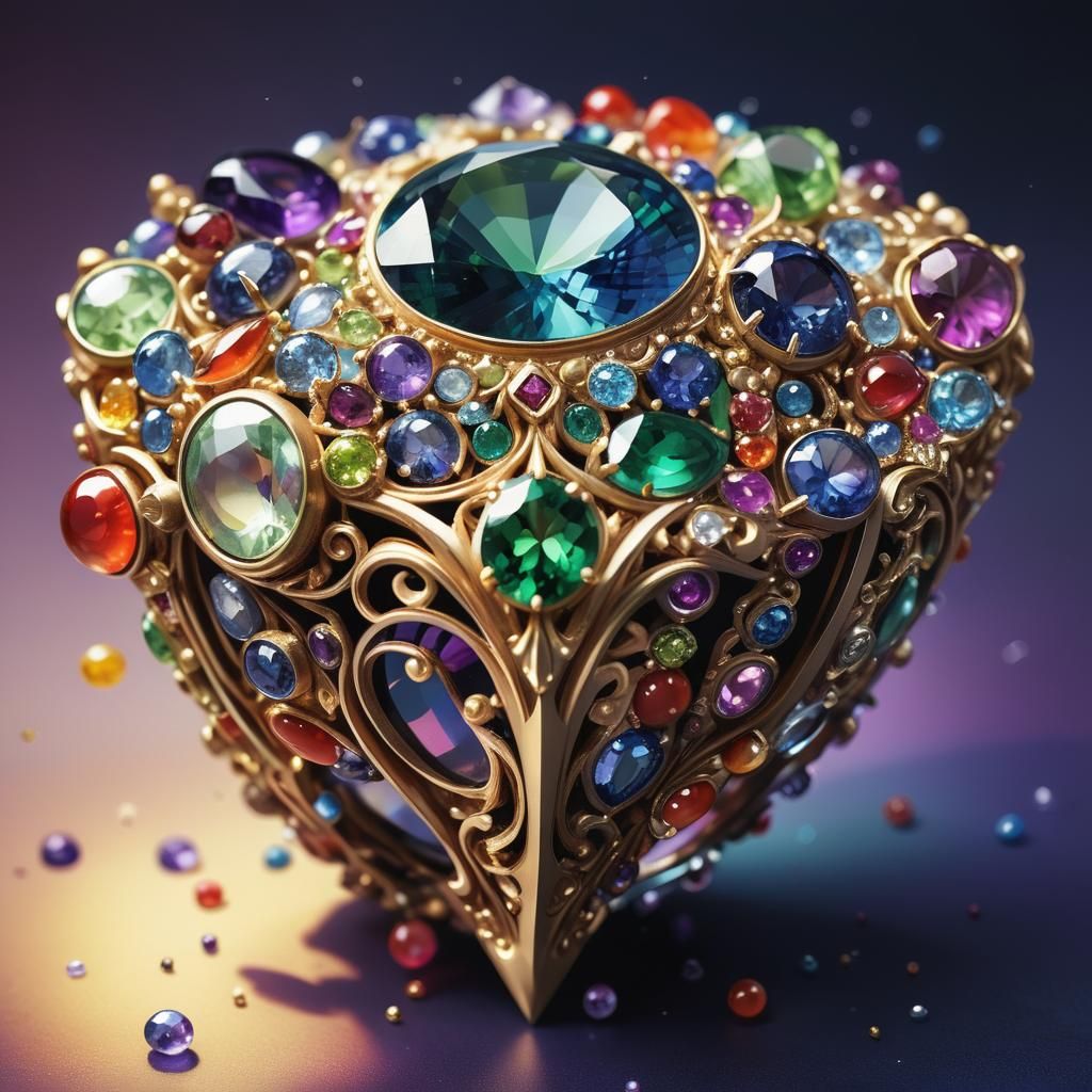 Gemstone Collection in Vibrant Concept Art Style