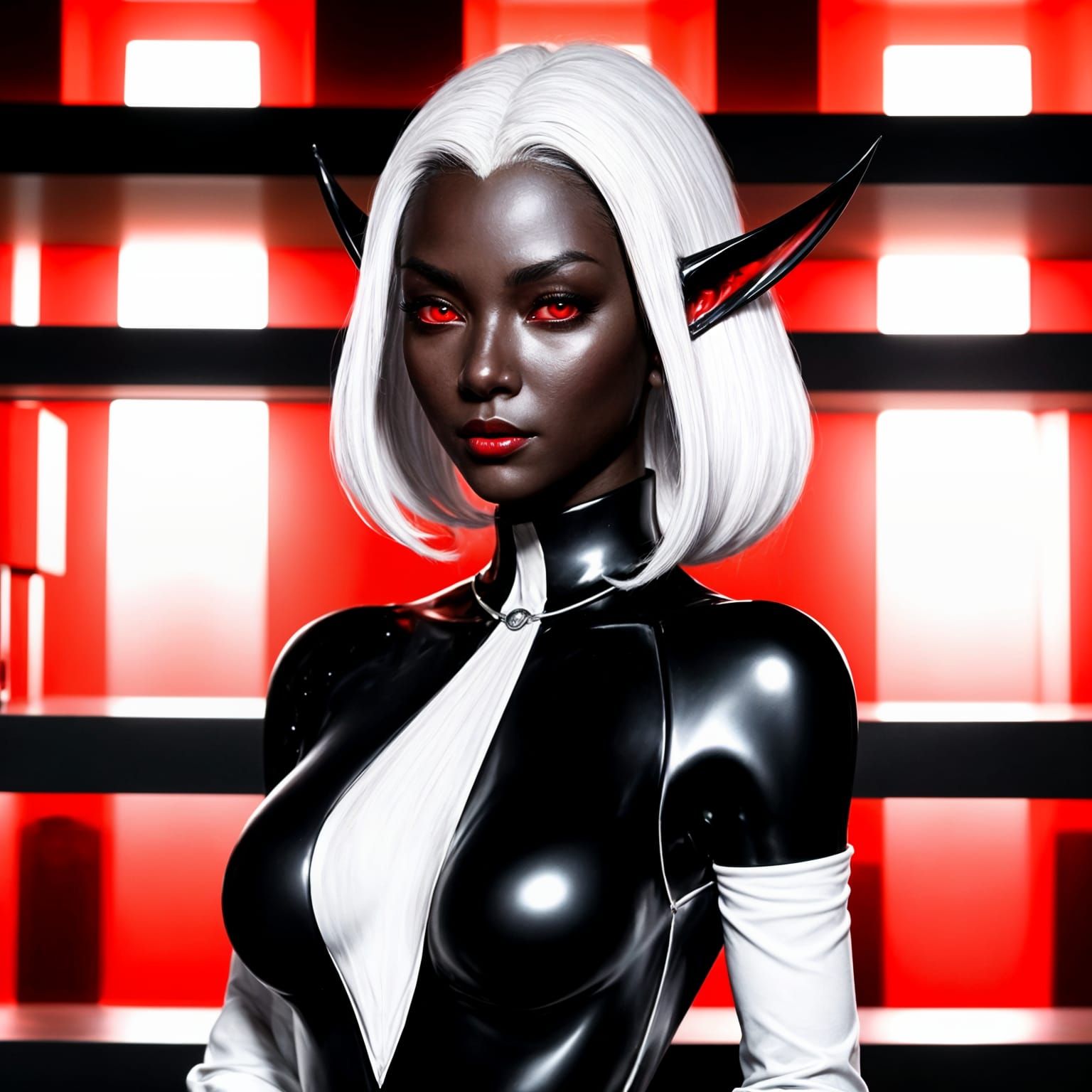 Drow Alchemist in a Wizard's Study