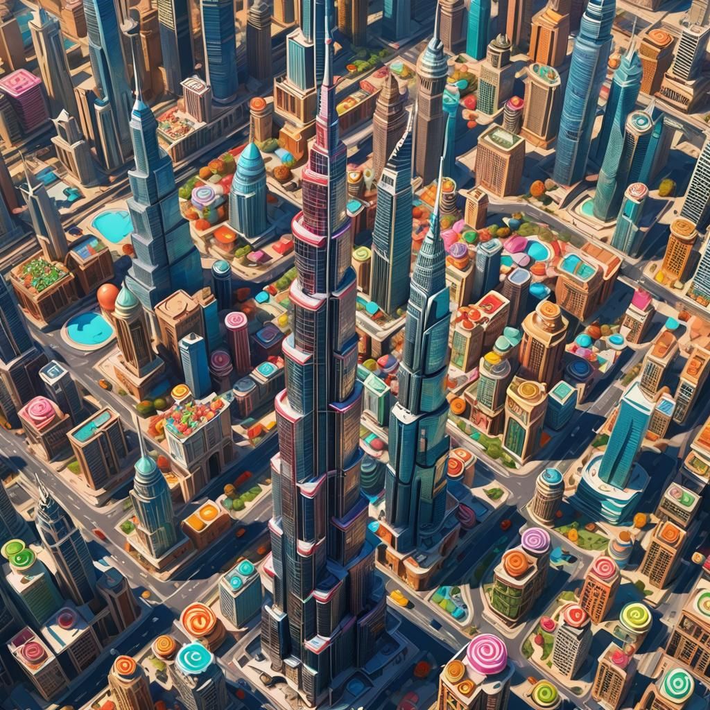 Burj Khalifa in Candy Art Style