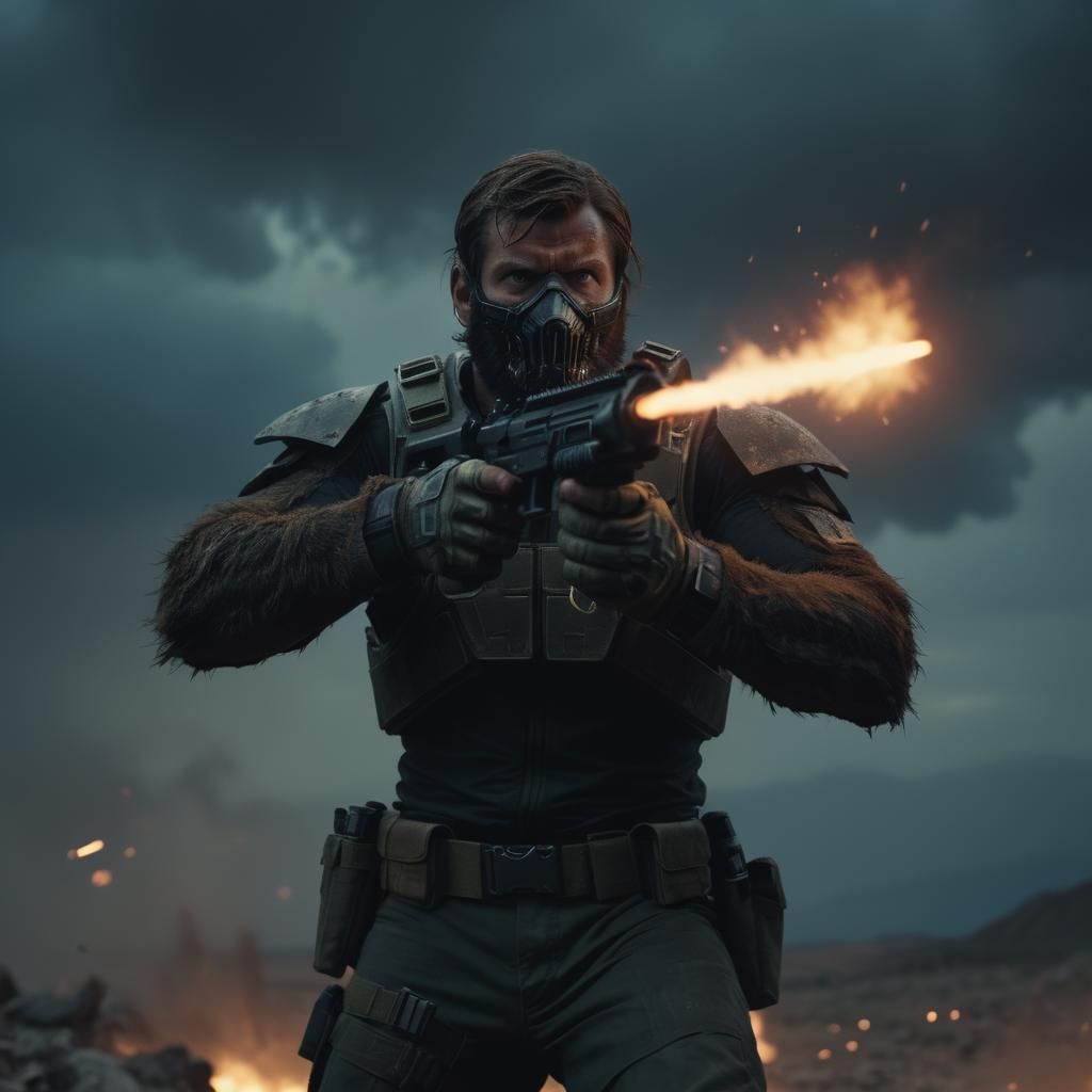 Dramatic Cinematic Film Still in Action