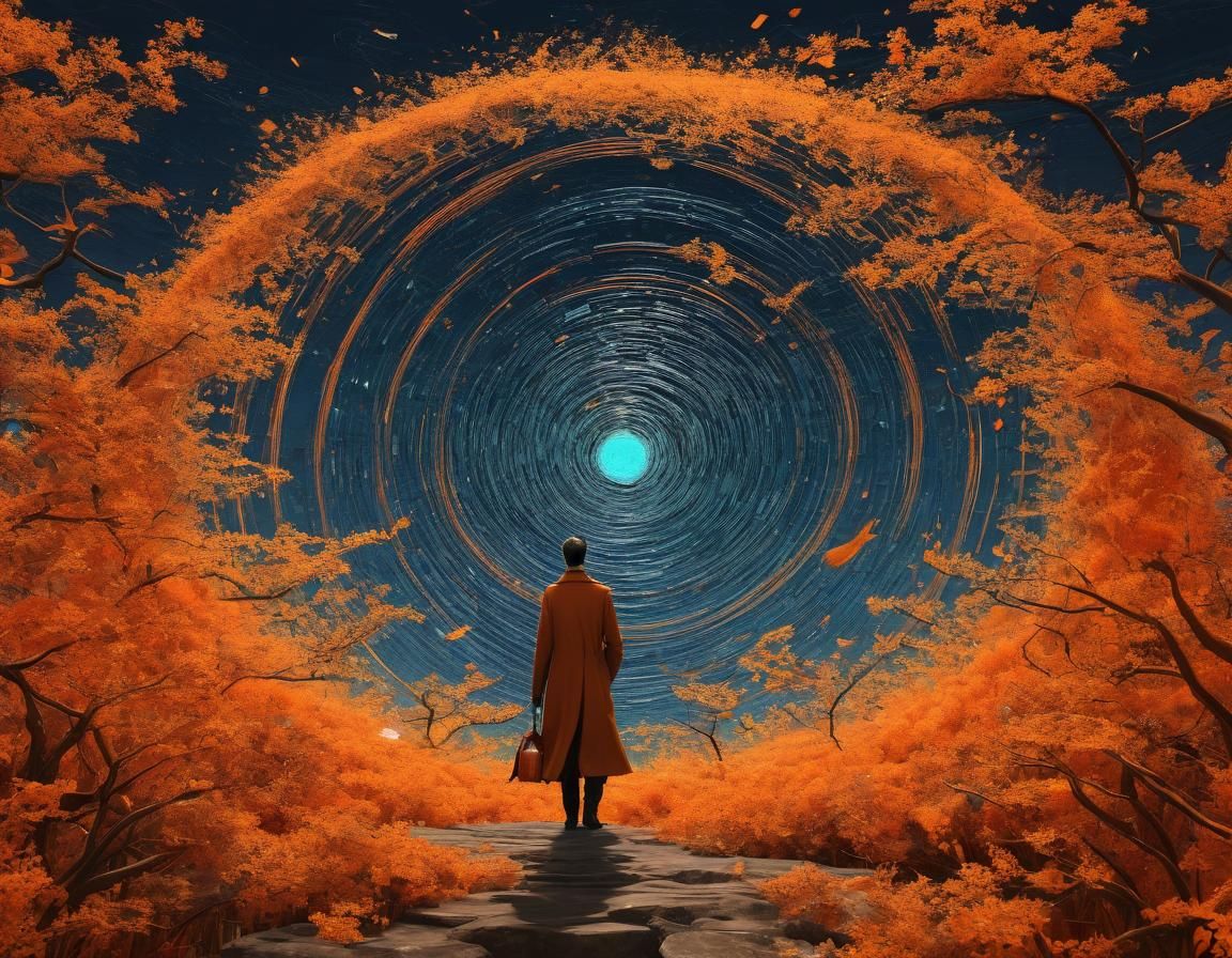 Ethereal Abstract Floral Art in Orange Tones