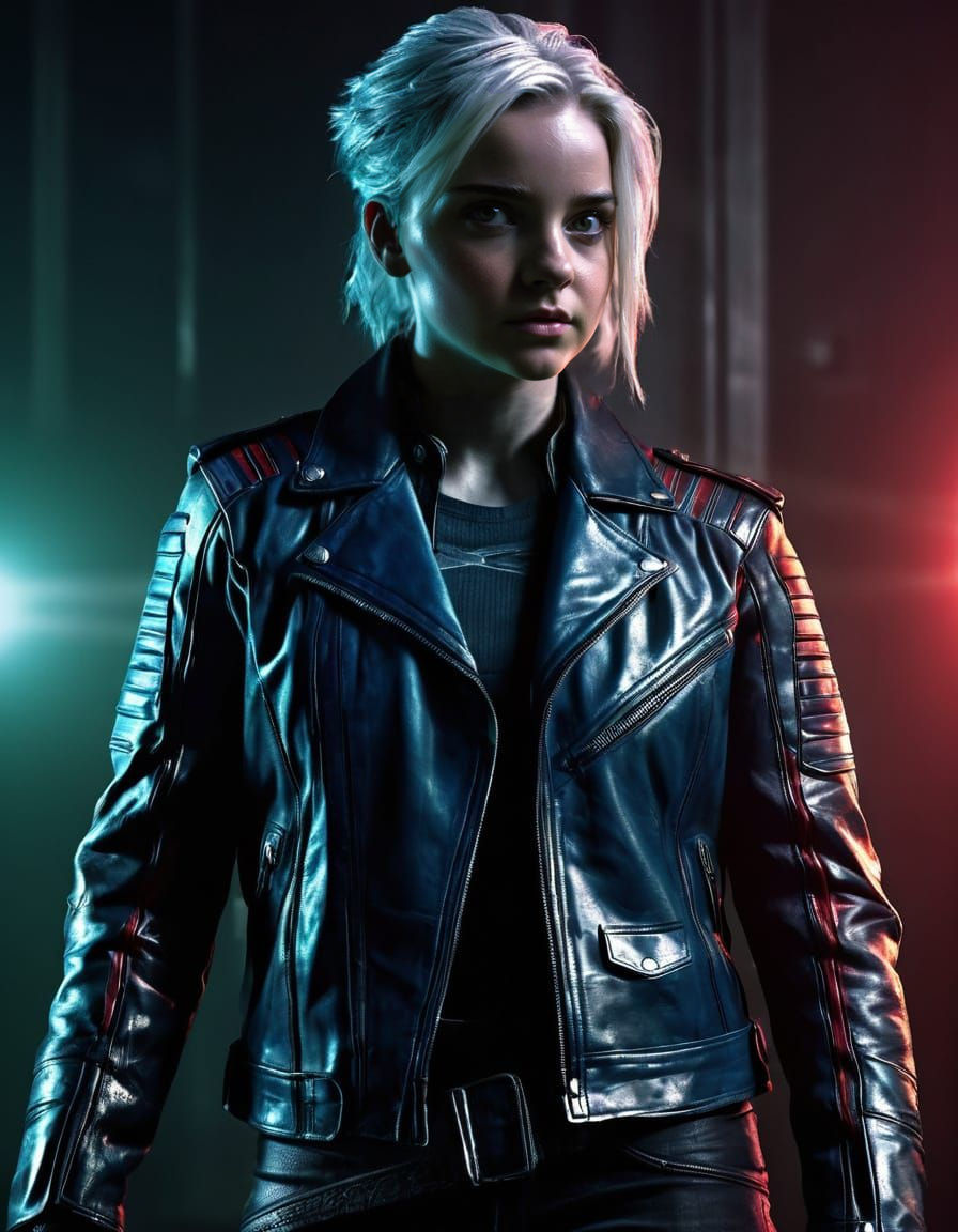 Rogue's Daring Look in Dark Hair with White Streaks