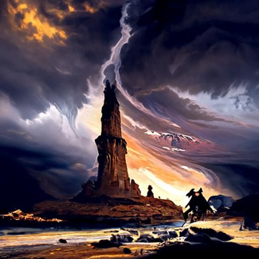 Epic Fantasy Landscape in Oil Painting Style