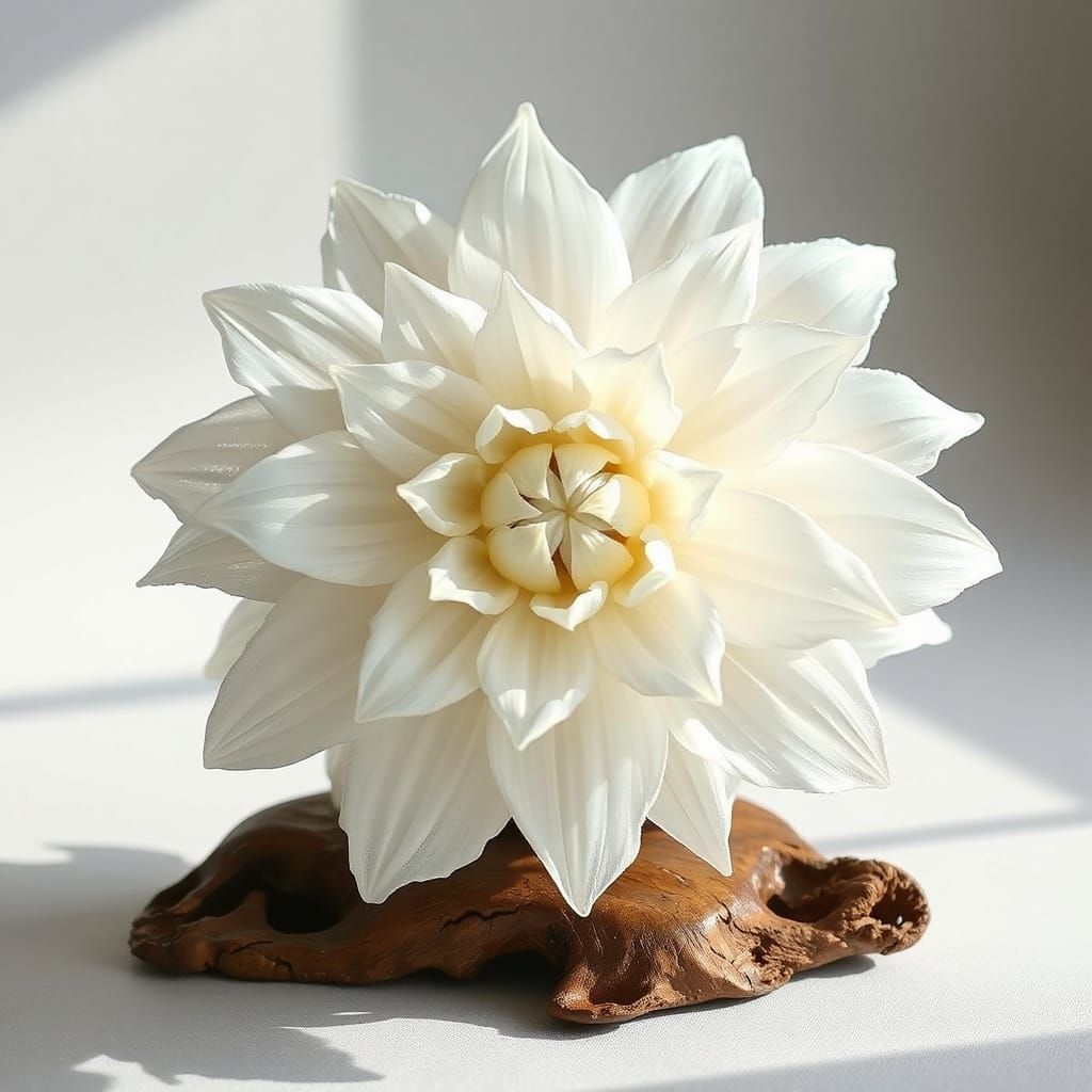 Frosted Sea Glass Dahlia Sculpture