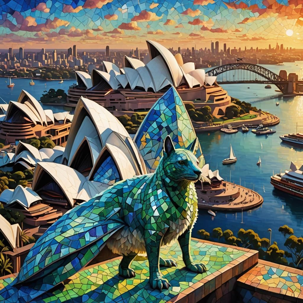 Kangaroo on Sydney Opera House Mosaic Roof