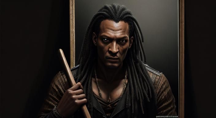 Photorealistic Candyman Reflection with Hook Hand