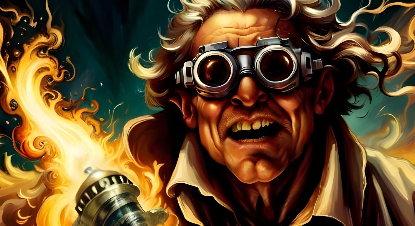 Mad Scientist Experimenting with Plasma in Laboratory