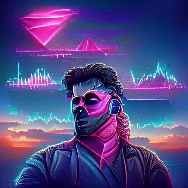 Vaporwave Inspired Abstract Neon Design