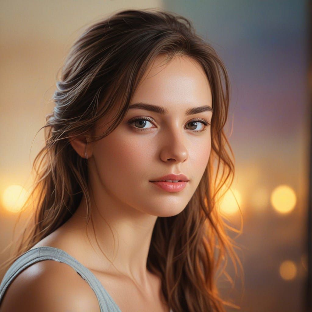 Golden Light Portrait: Impressionist Oil Painting