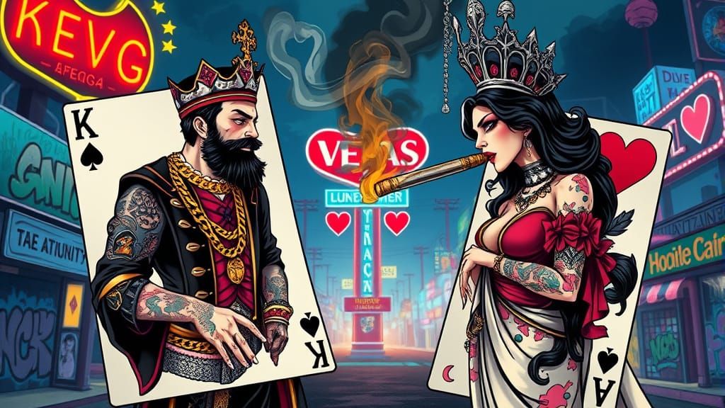 Graffiti-Tagged Street King Longingly Gazes at Gothic Queen ...