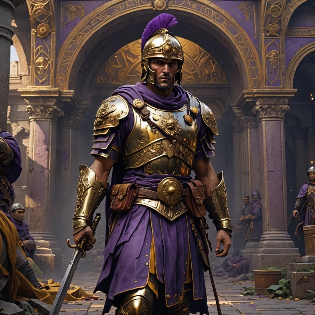 Epic Roman Soldier in Dark Fantasy Style