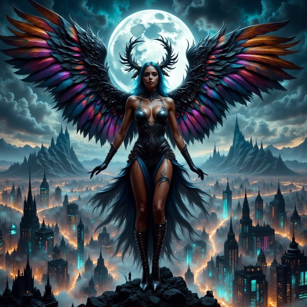 Powerful Asexual Angel Dominates Dark Gritty Metropolis