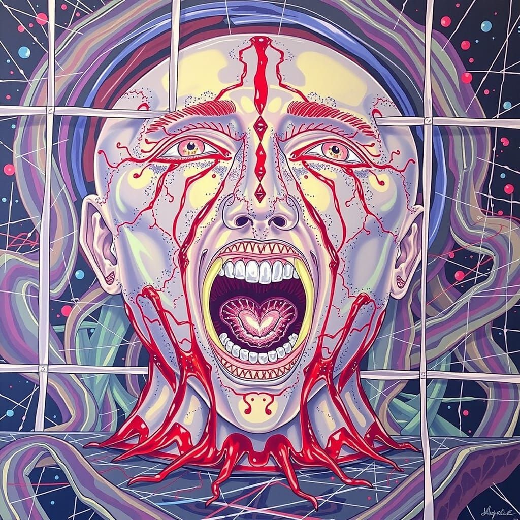 Expressive Sculpture of Reflected Glory in Vivid Colors