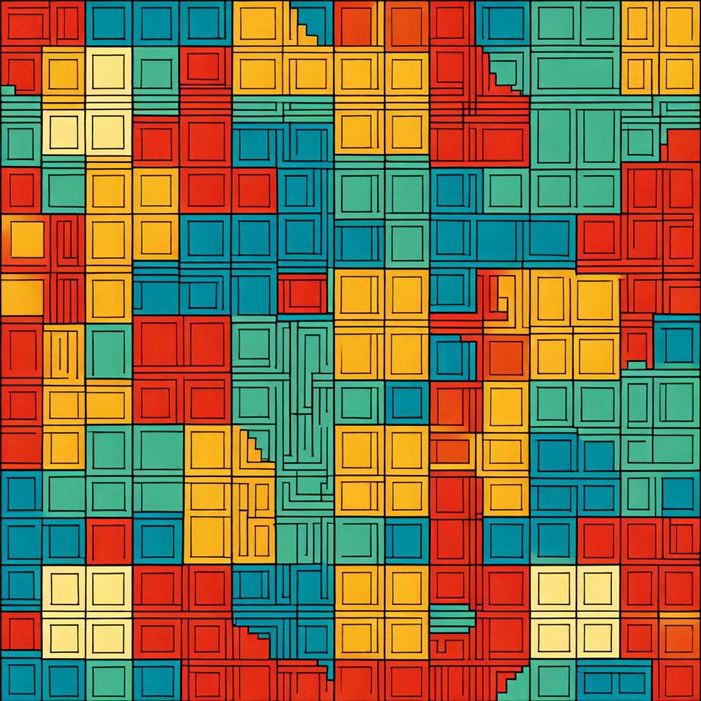 Geometric Tessellation Pattern in Four Colors