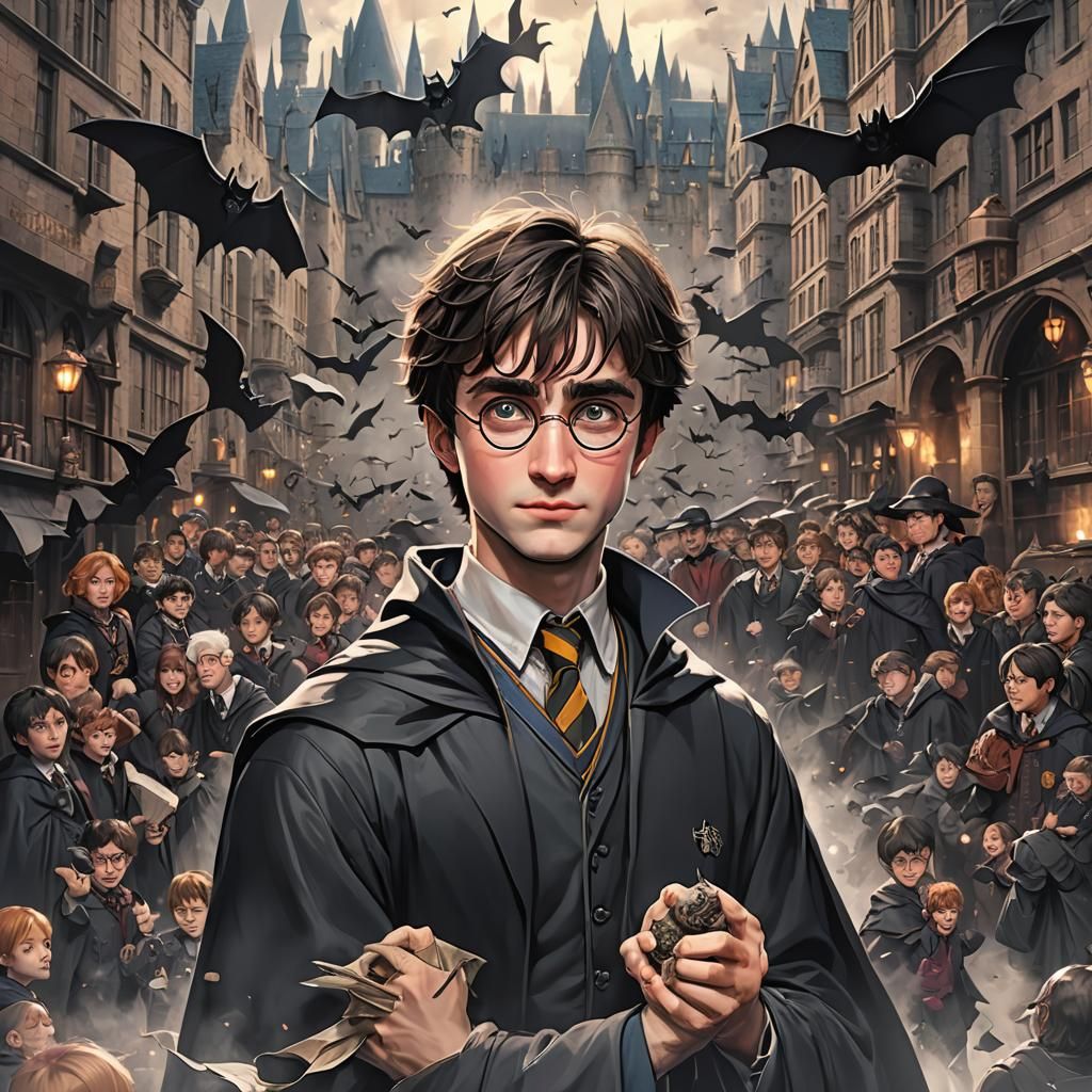Harry Potter as Batman in 3D Anime Art