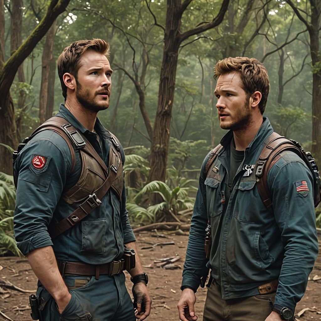 Chris Evans and Chris Pratt: Cinematic Film Still