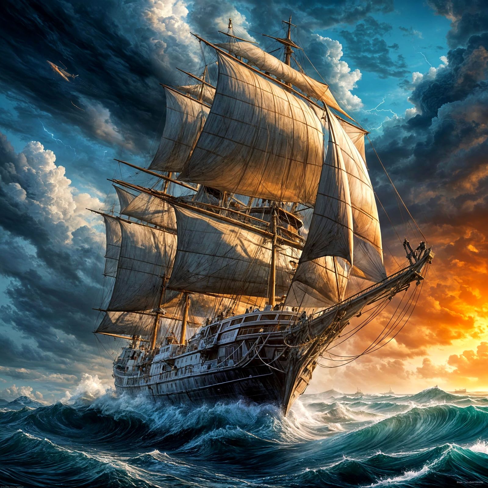 Airship Soars Through Stormy Skies