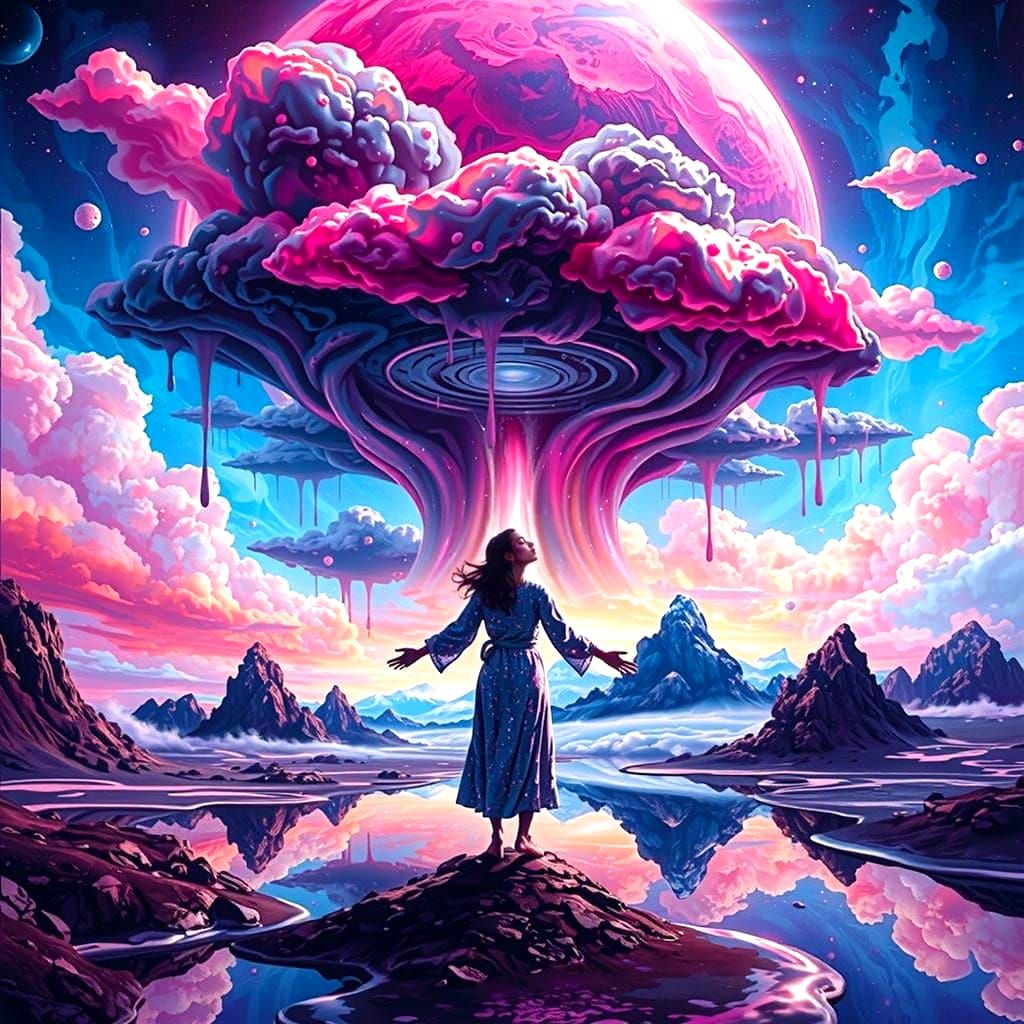 Welcoming Cosmic Visitors in Vibrant Hyperrealism