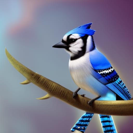 Detailed Matte Painting of a Cute Blue Jay