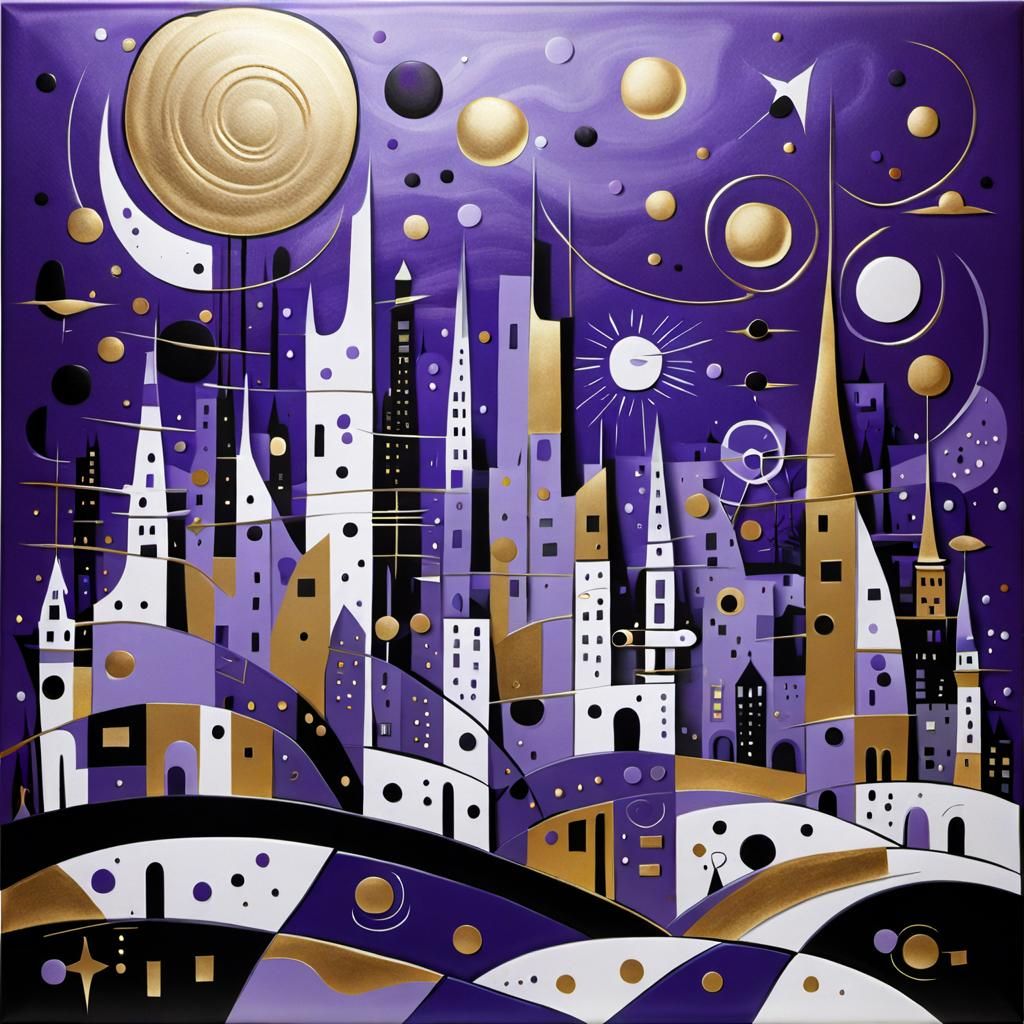Futuristic Cityscape in Abstract Surrealist Style