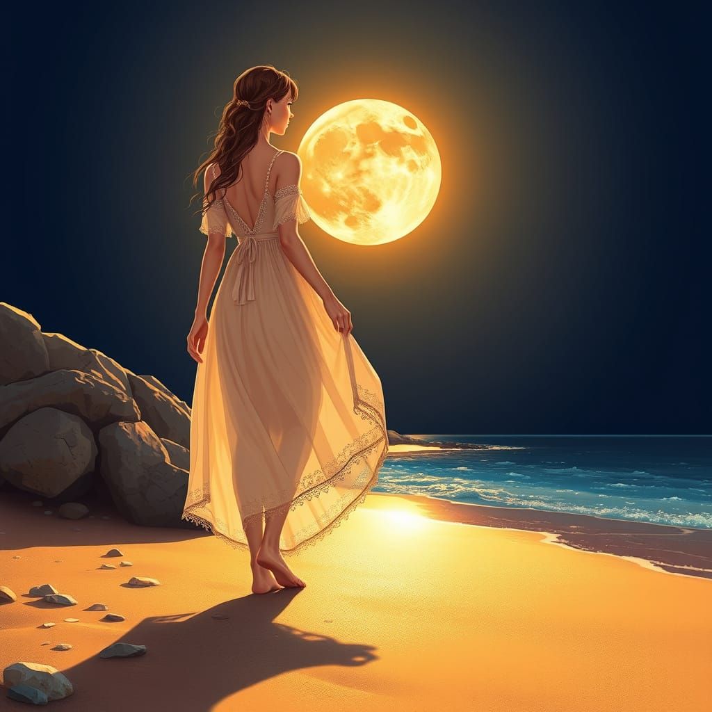 Santorini Moonlit Goddess