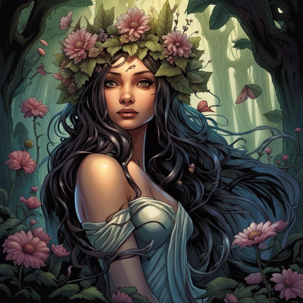 Elegant Fairy Girl in Enchanted Woodland