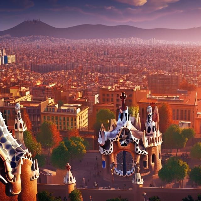 Barcelona: Detailed Matte Painting in Deep Color