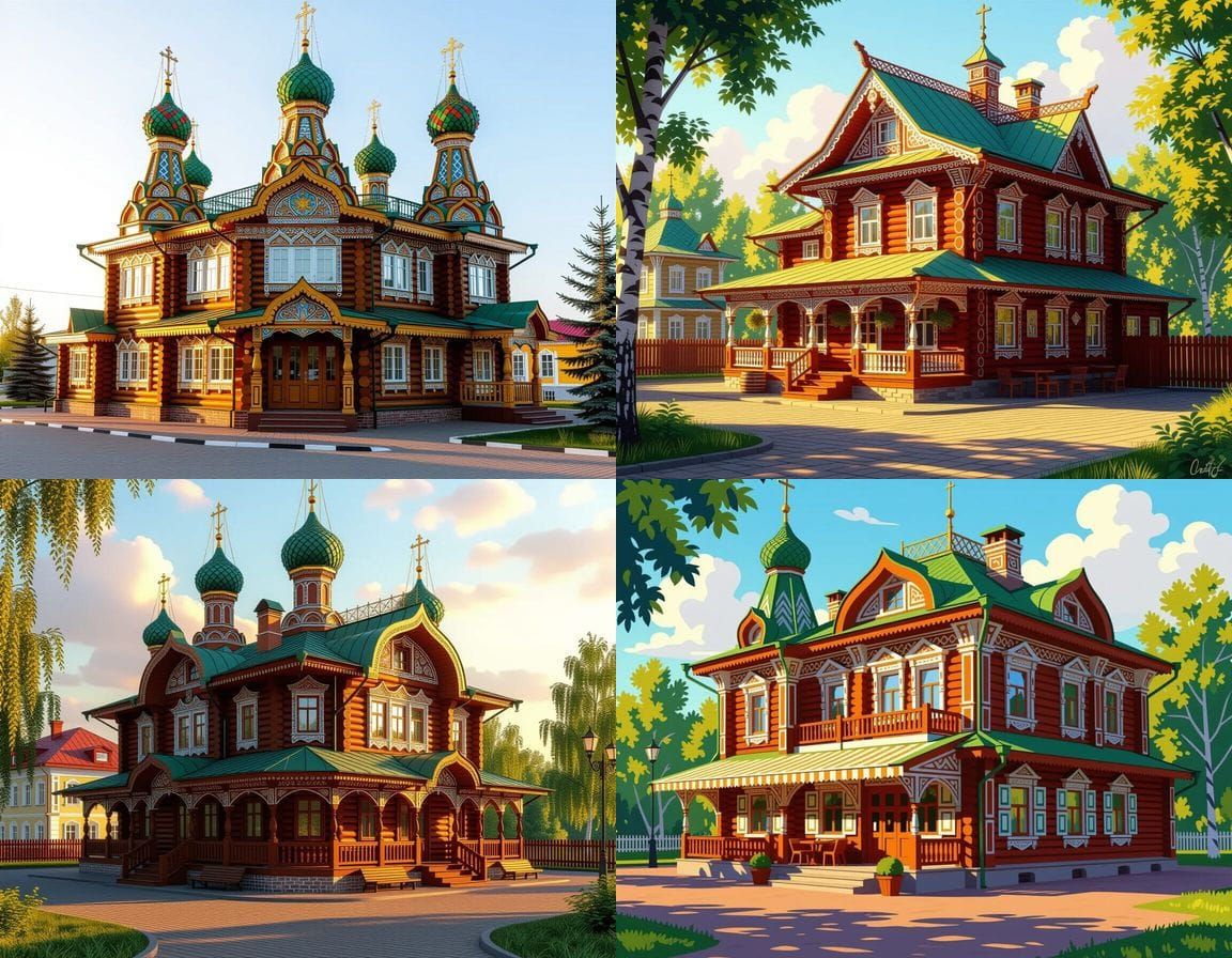 Casual Restaurant Building in Russian Architectural Style