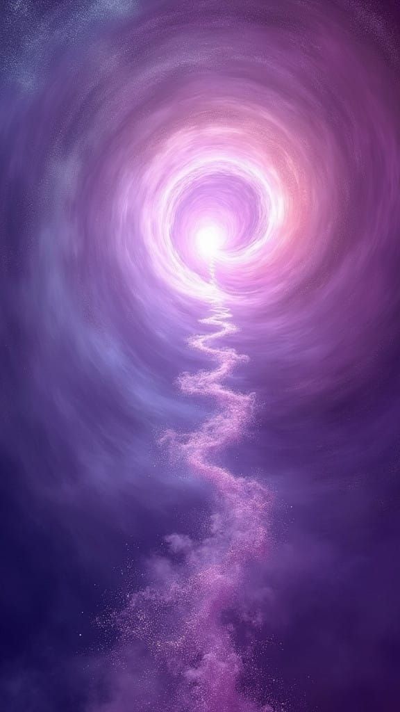 Soul's Ascension in Iridescent Violet Swirls