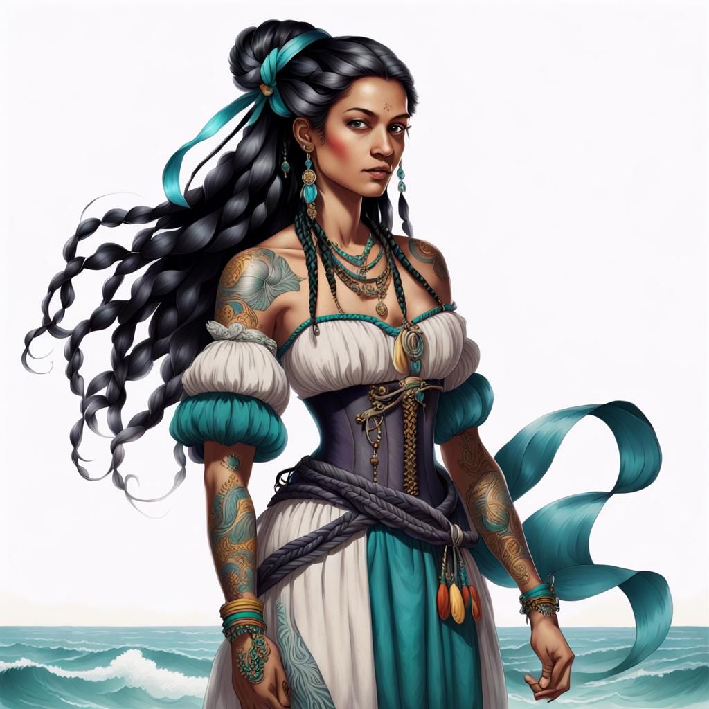 18th Century Female Merchant Illustration