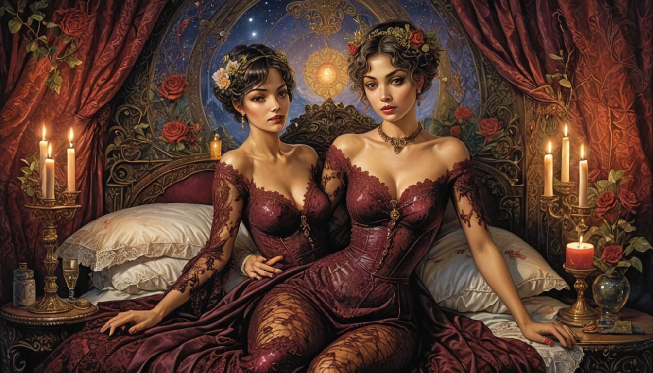 Olive Skinned Woman in Burgundy Lingerie