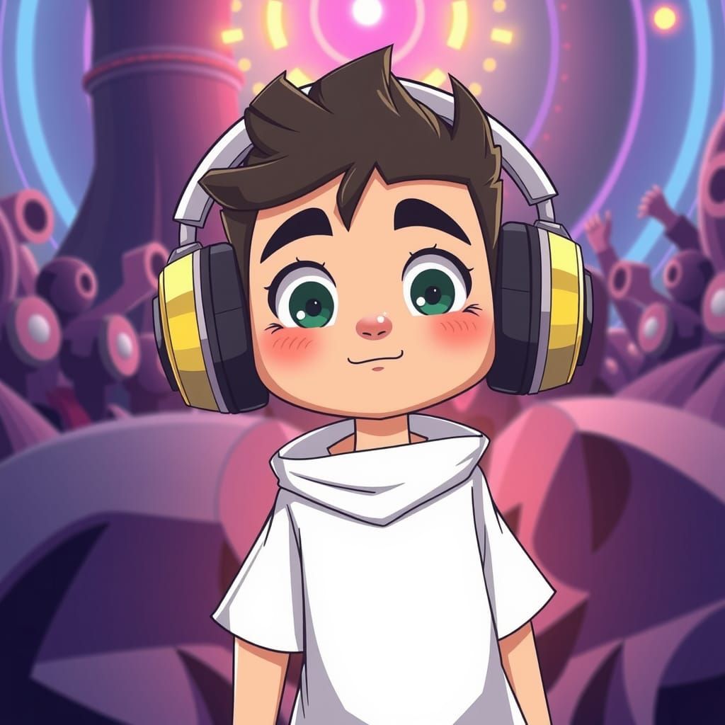 Audioman Cartoon Psytrance Cover Art in 4K