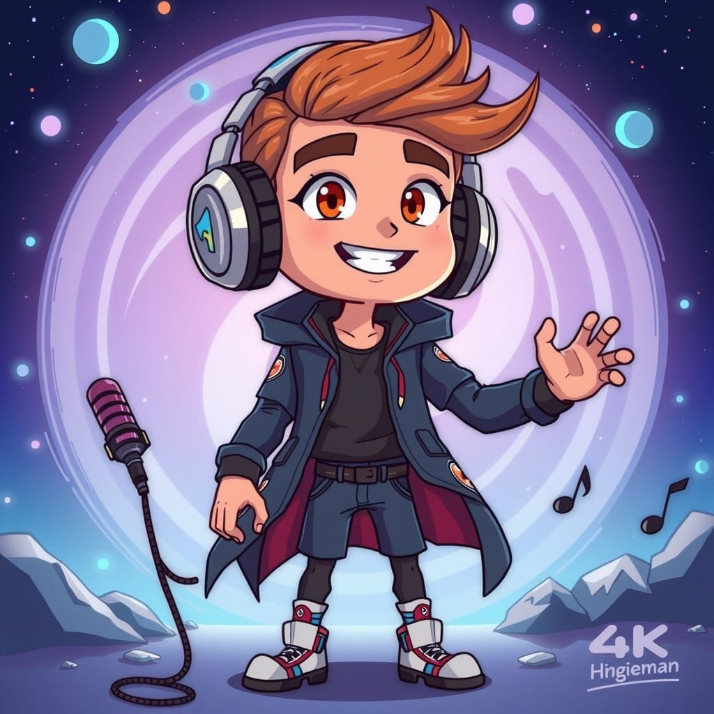 Audioman Cartoon Psytrance Cover Art in 4K