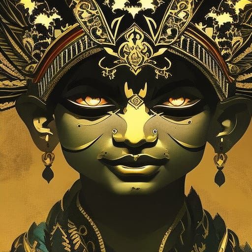 Lord Krishna DJ: Dark Gothic Anime Portrait