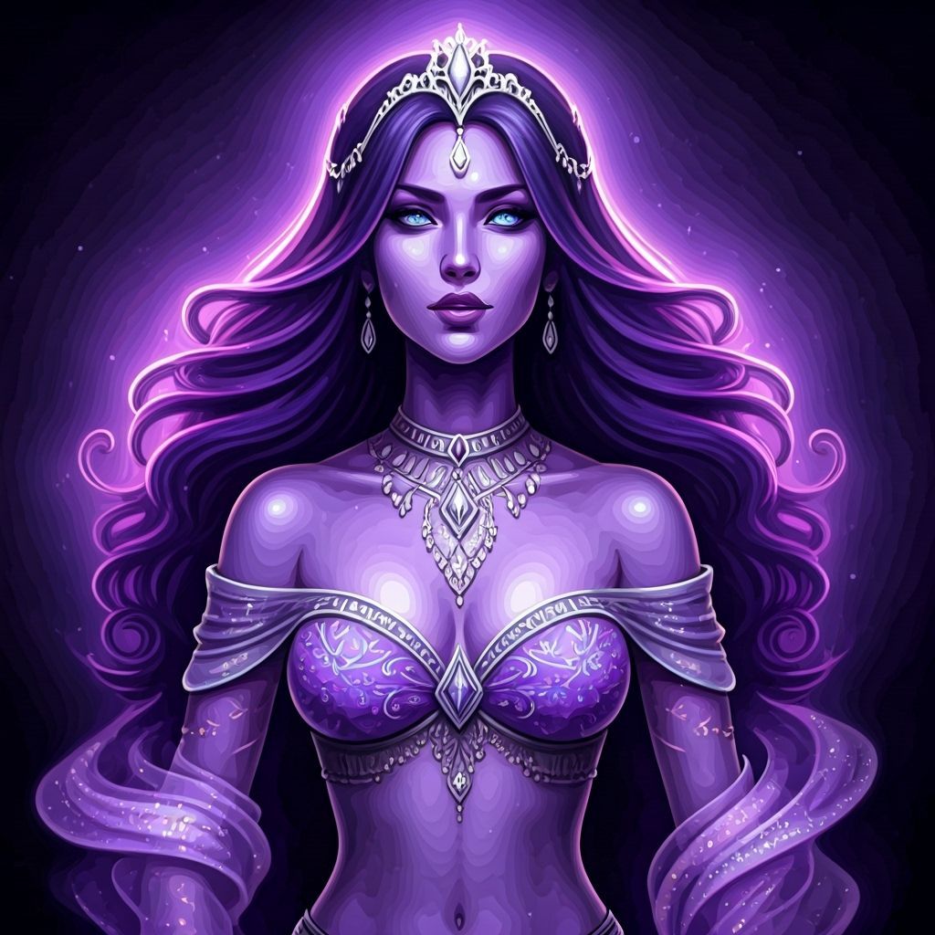 Radiant Genie Princess in Ethereal Fantasy Art Style