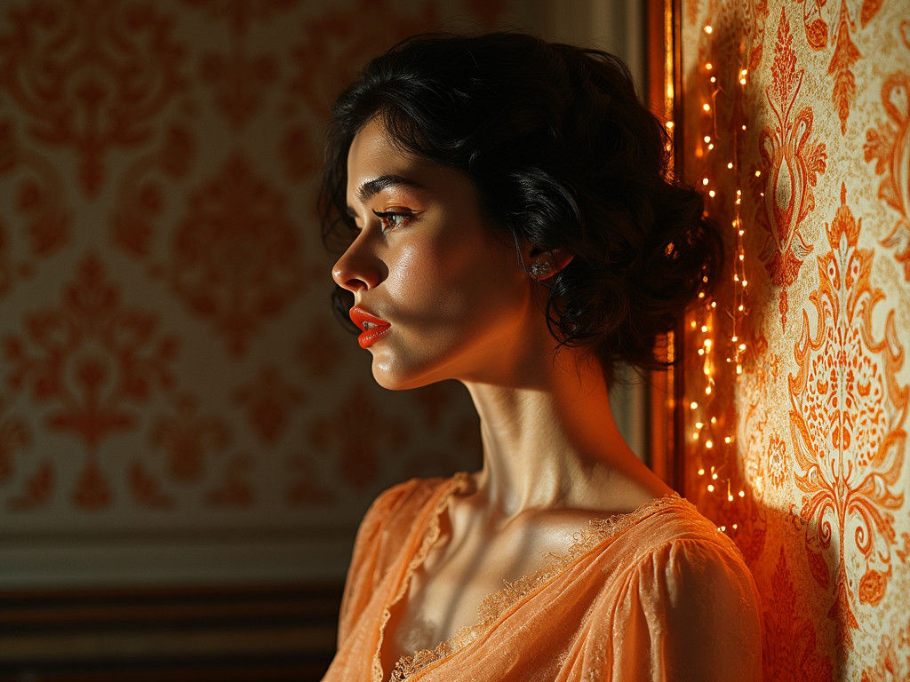 Art Deco Woman Portrait in Surreal Architecture