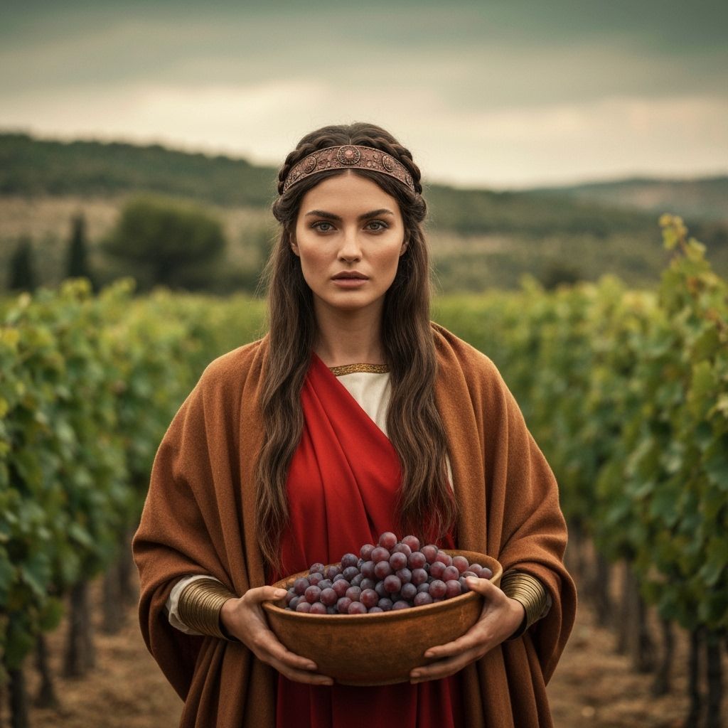 Pherusa: Greek Goddess in Vineyard