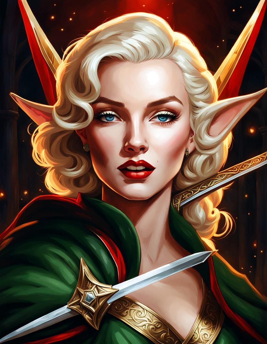 Elven Warrior: Marilyn Monroe Hybrid Portrait