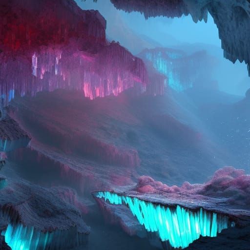 Crystal Caves: Detailed Fantasy Concept Art